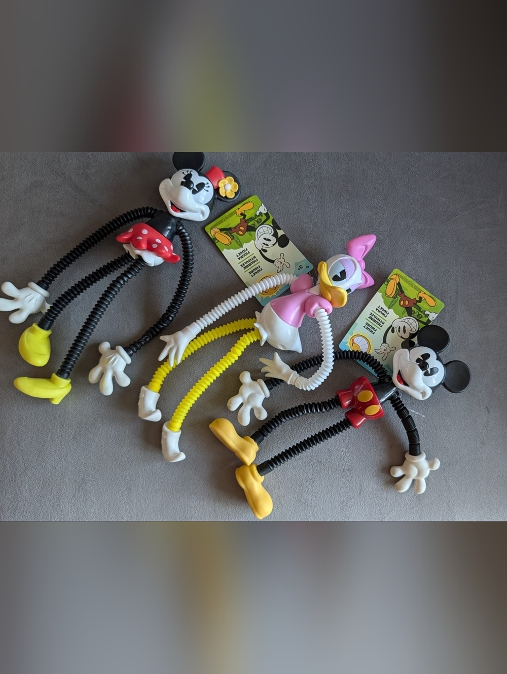 3 Disney Fidget Pop Tube Figures Bundle – Mickey, Minnie, Daisy NWT